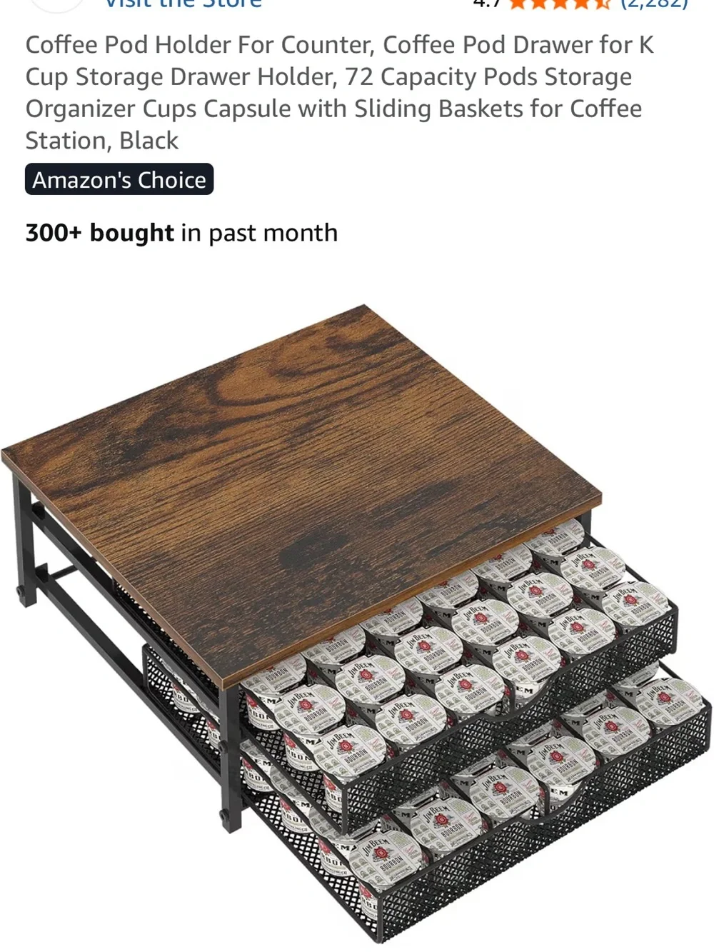 Amazon Two Drawer Coffee Pod Organizer for K Cups